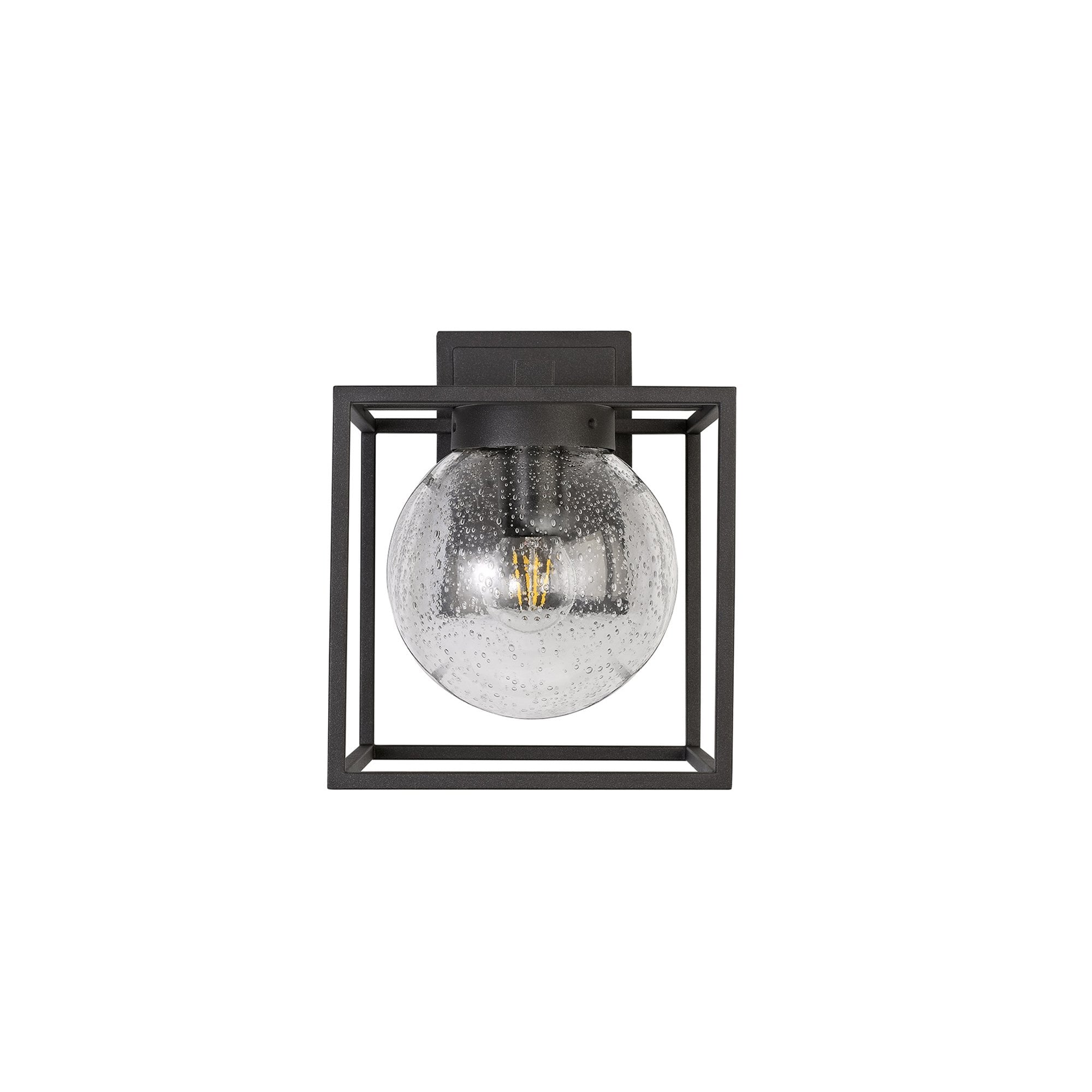 NL77819 Ammer Outdoor Down Wall Lamp 1 Light Anthracite/Clear Seeded Glass