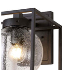 NL77819 Ammer Outdoor Down Wall Lamp 1 Light Anthracite/Clear Seeded Glass