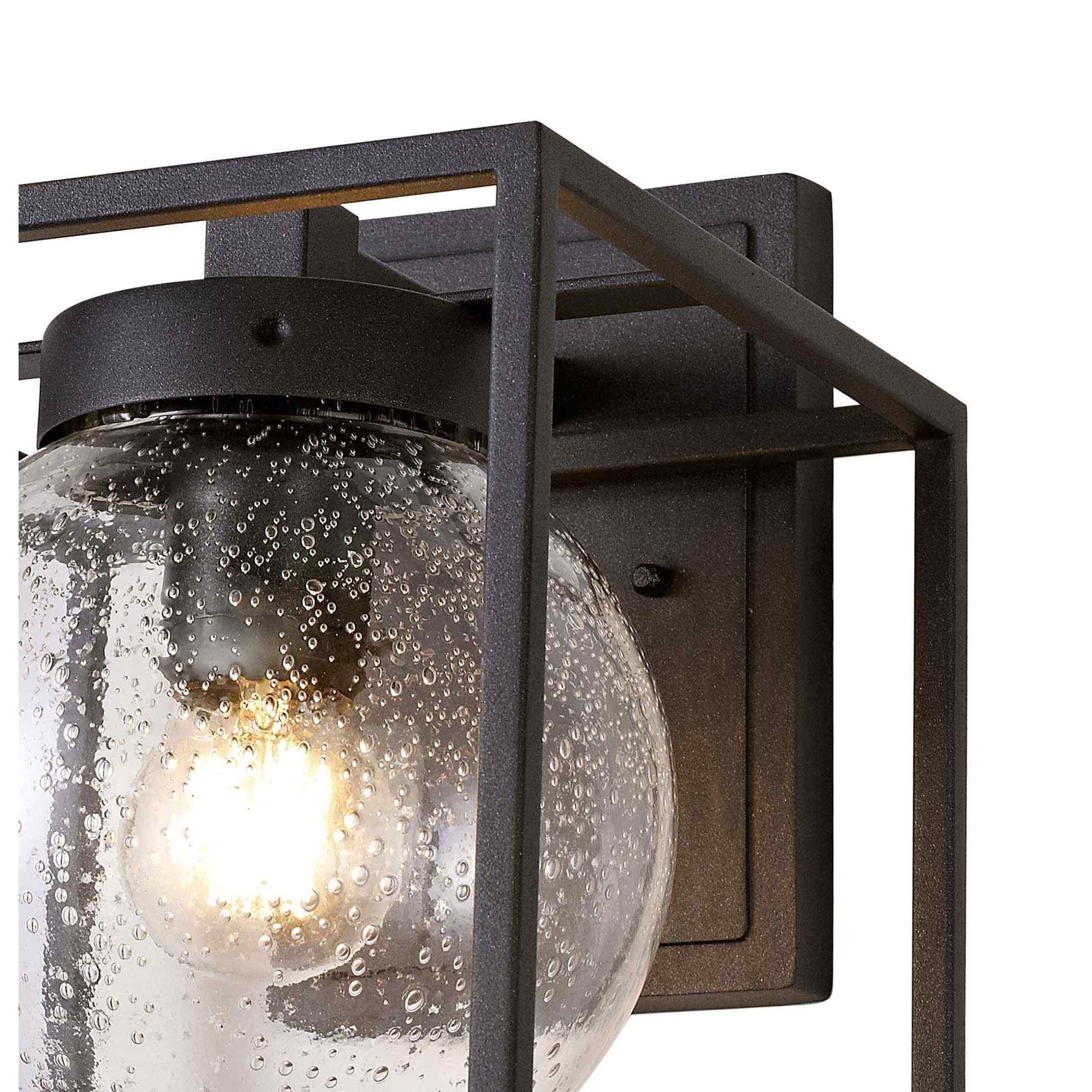 NL77819 Ammer Outdoor Down Wall Lamp 1 Light Anthracite/Clear Seeded Glass