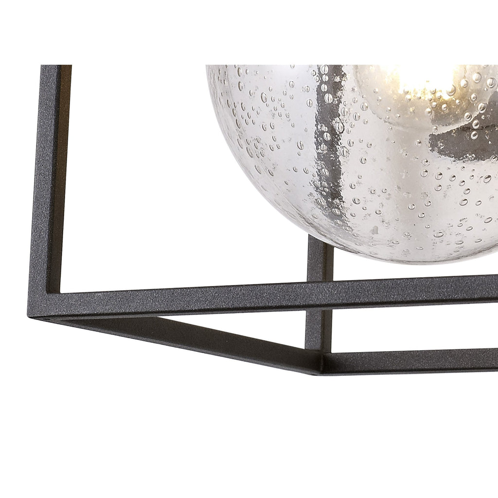 NL77819 Ammer Outdoor Down Wall Lamp 1 Light Anthracite/Clear Seeded Glass
