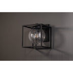 NL77819 Ammer Outdoor Down Wall Lamp 1 Light Anthracite/Clear Seeded Glass