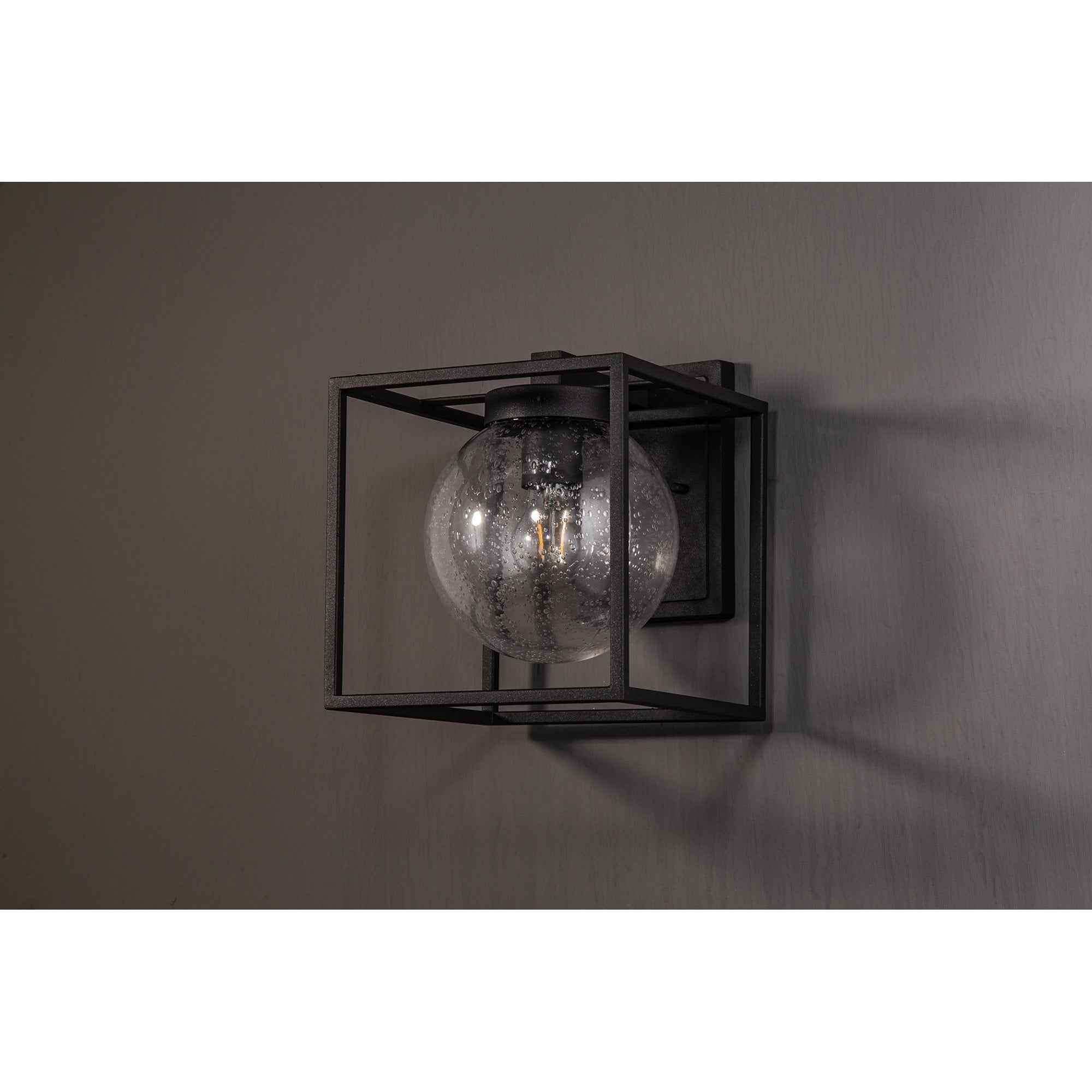 NL77819 Ammer Outdoor Down Wall Lamp 1 Light Anthracite/Clear Seeded Glass