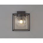 NL77819 Ammer Outdoor Down Wall Lamp 1 Light Anthracite/Clear Seeded Glass