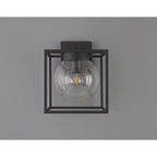 NL77819 Ammer Outdoor Down Wall Lamp 1 Light Anthracite/Clear Seeded Glass