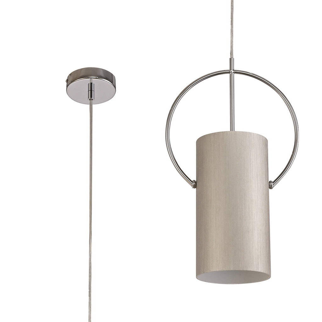 NL74079 Amo Single Pendant Satin Nickel/Polished Chrome