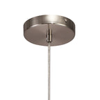 NLK00099 Archie 1 Light Pendant With 35cm Tiffany Shade CRome/Grey/Crystal Centre/Satin Nickel Brass Trim/Satin Nickel