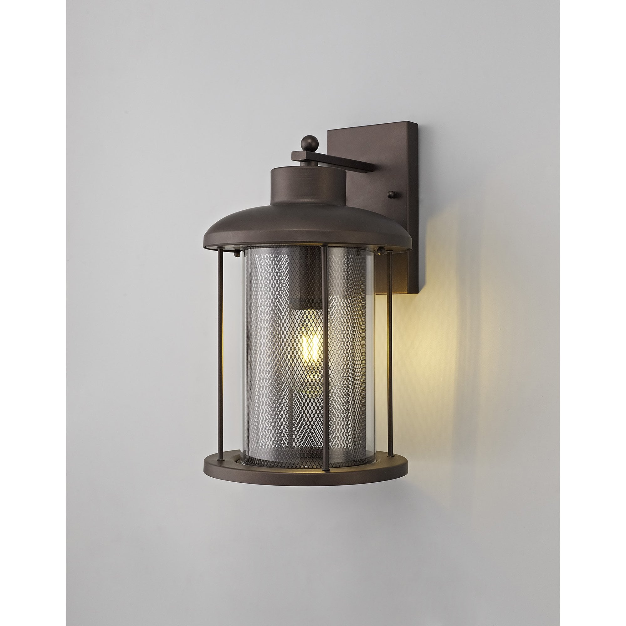 NL74319 Argon Outdoor Extra Large Wall Lamp Antique Bronze/Clear Glass