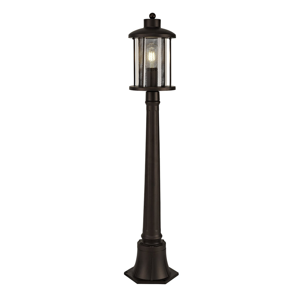 NL74329 Argon Outdoor Single Headed Post Lamp Antique Bronze/Clear Glass