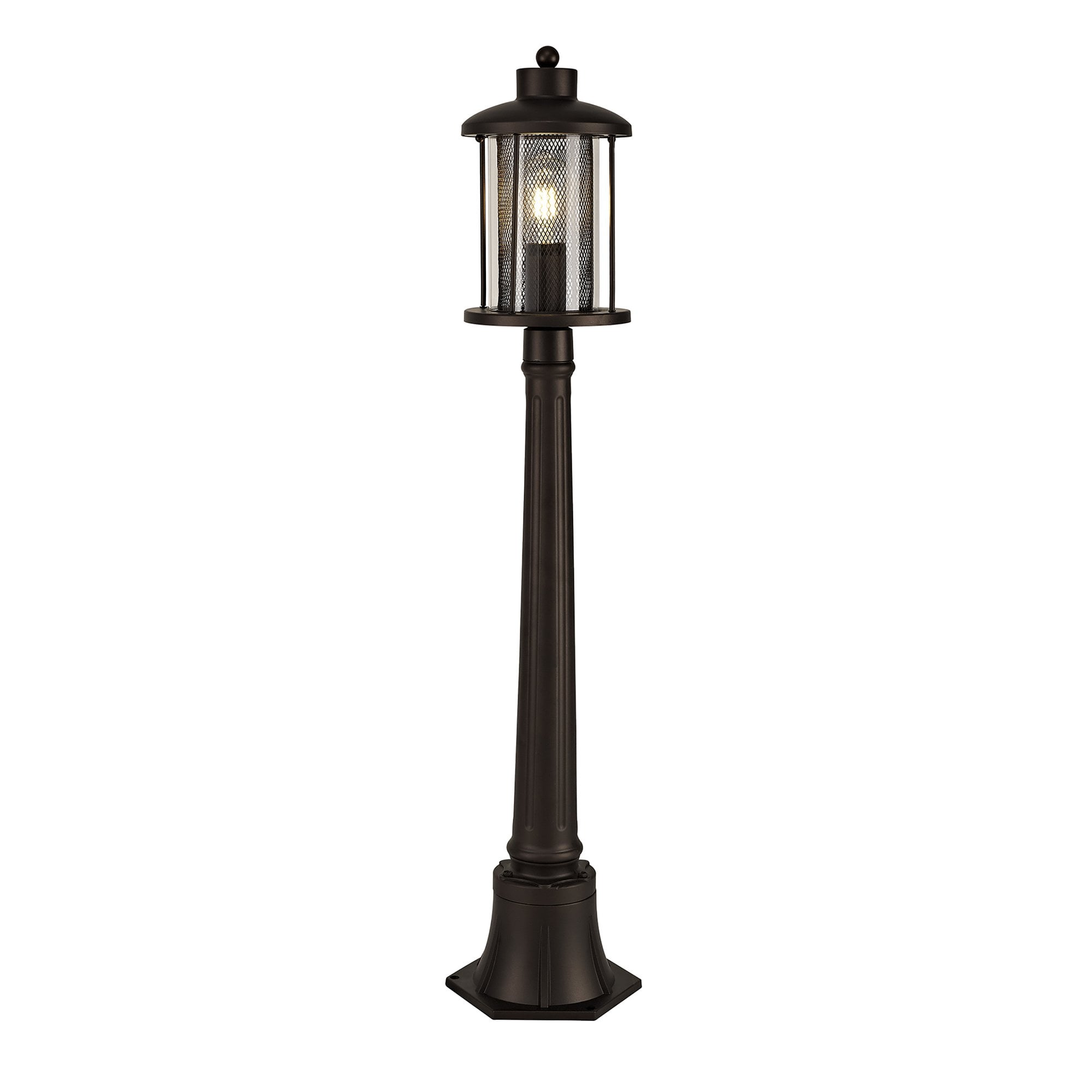 NL74329 Argon Outdoor Single Headed Post Lamp Antique Bronze/Clear Glass