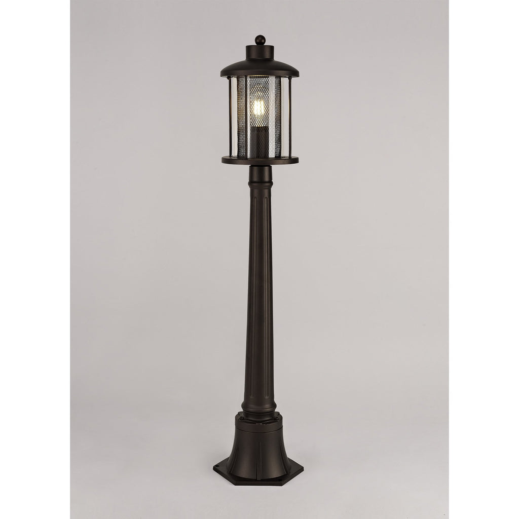 NL74329 Argon Outdoor Single Headed Post Lamp Antique Bronze/Clear Glass