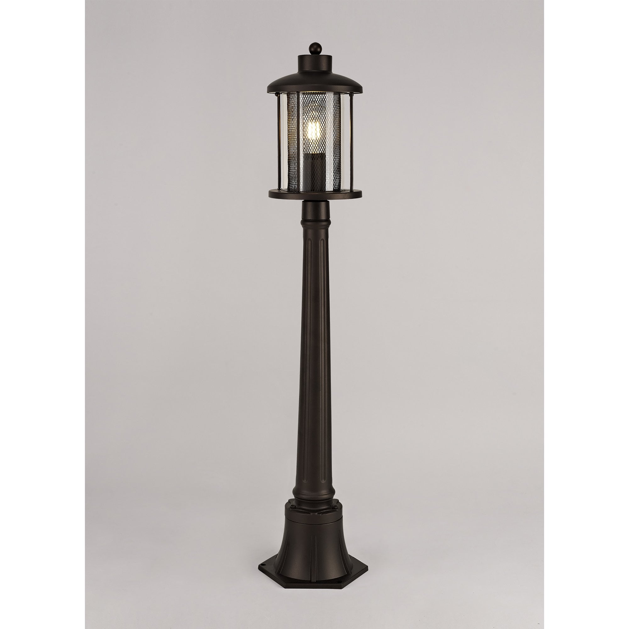 NL74329 Argon Outdoor Single Headed Post Lamp Antique Bronze/Clear Glass