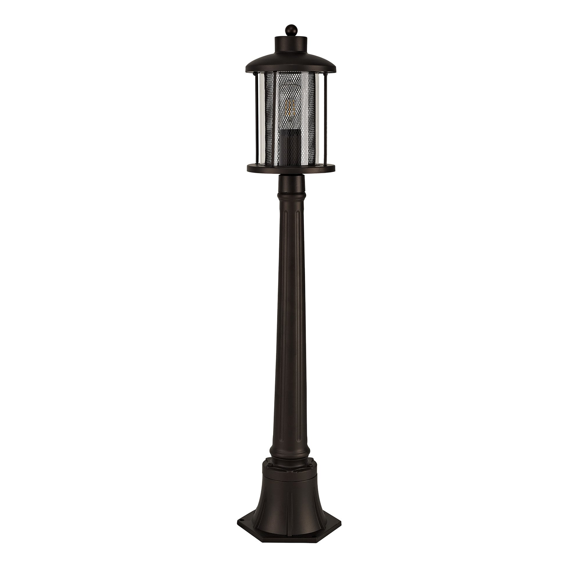 NL74329 Argon Outdoor Single Headed Post Lamp Antique Bronze/Clear Glass