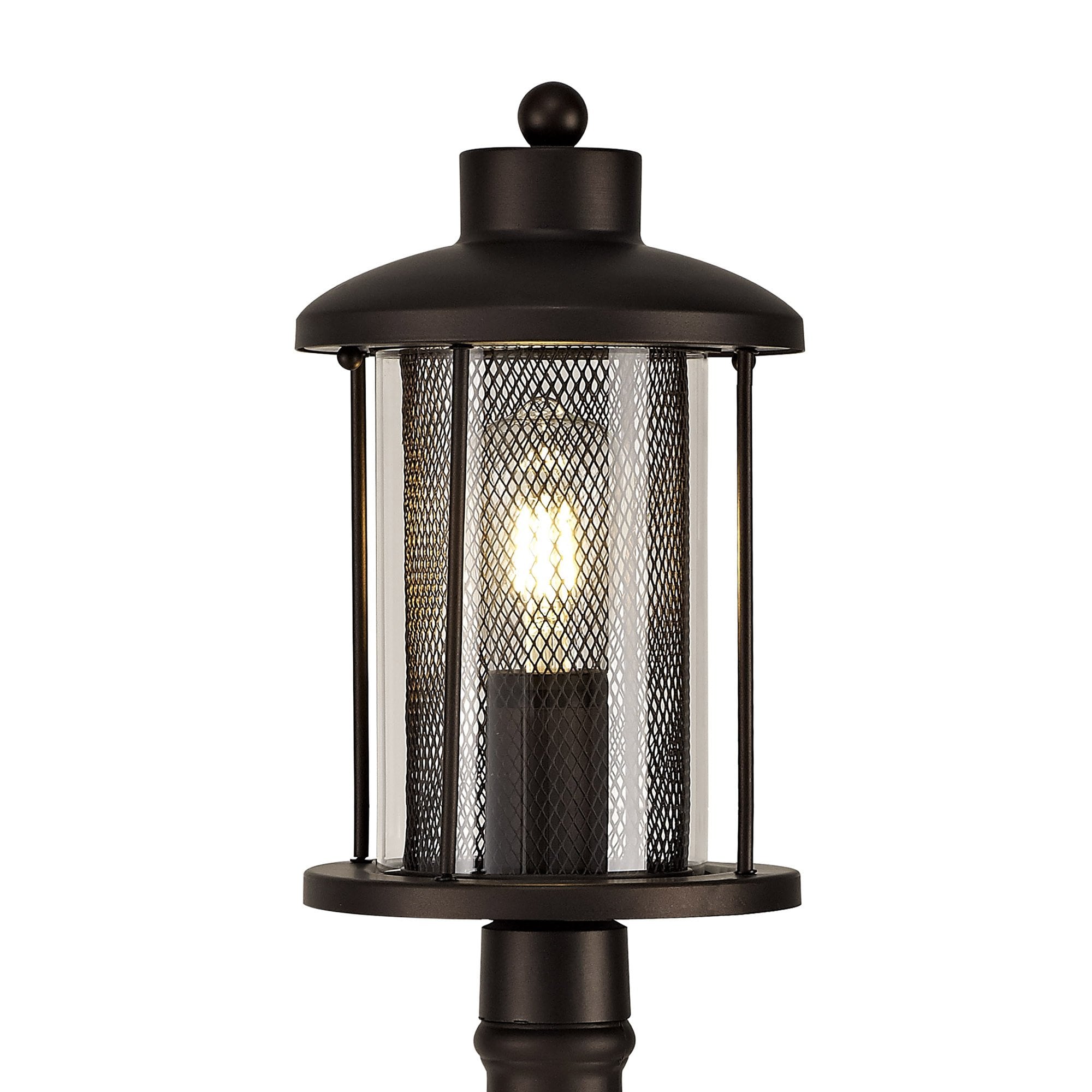 NL74329 Argon Outdoor Single Headed Post Lamp Antique Bronze/Clear Glass