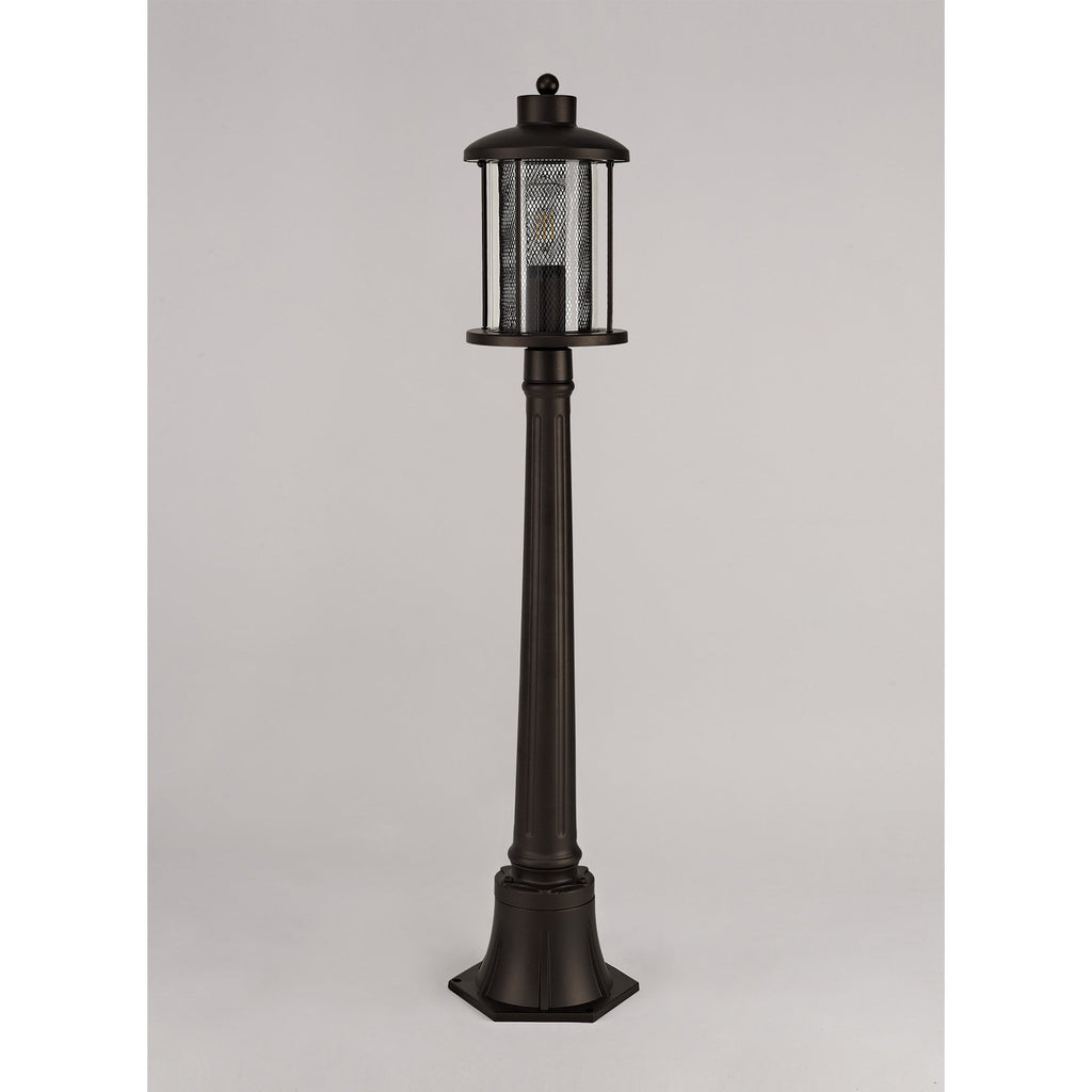 NL74329 Argon Outdoor Single Headed Post Lamp Antique Bronze/Clear Glass