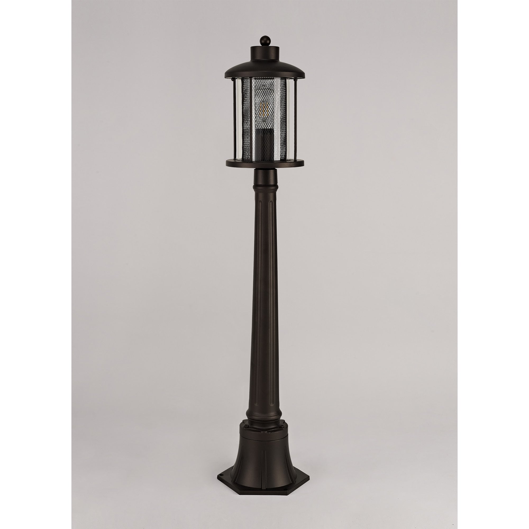 NL74329 Argon Outdoor Single Headed Post Lamp Antique Bronze/Clear Glass