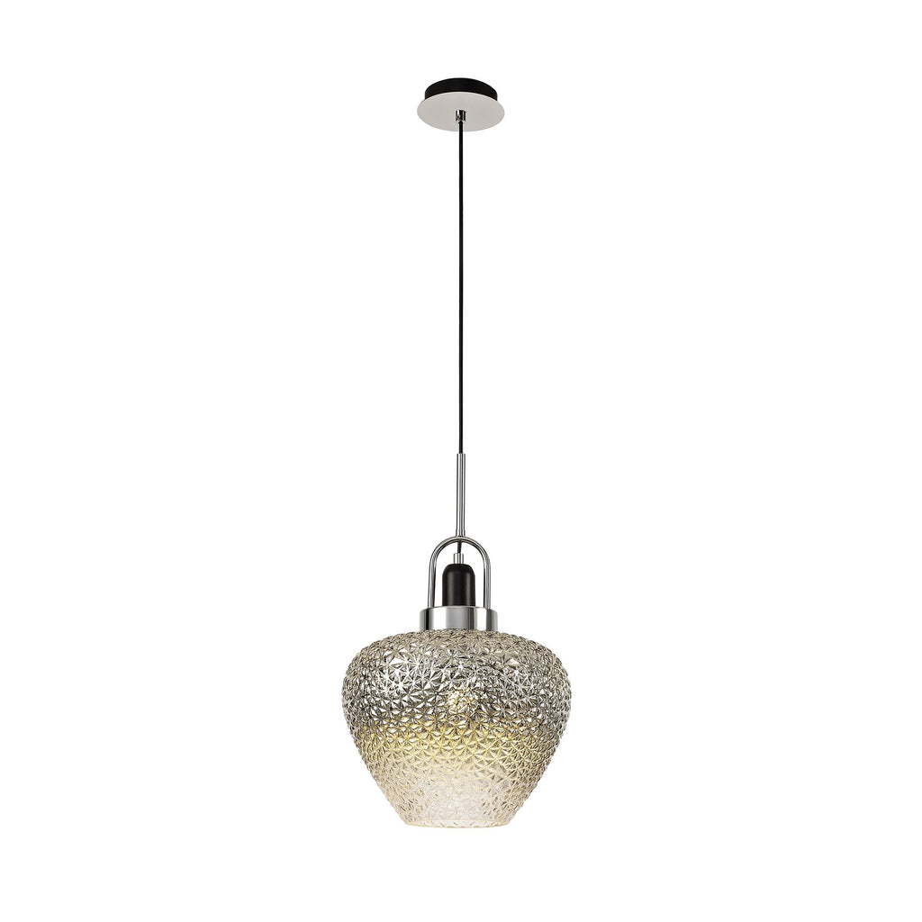 NL74429 Asteroid Pendant Black Smoke & Clear/Polished Chrome