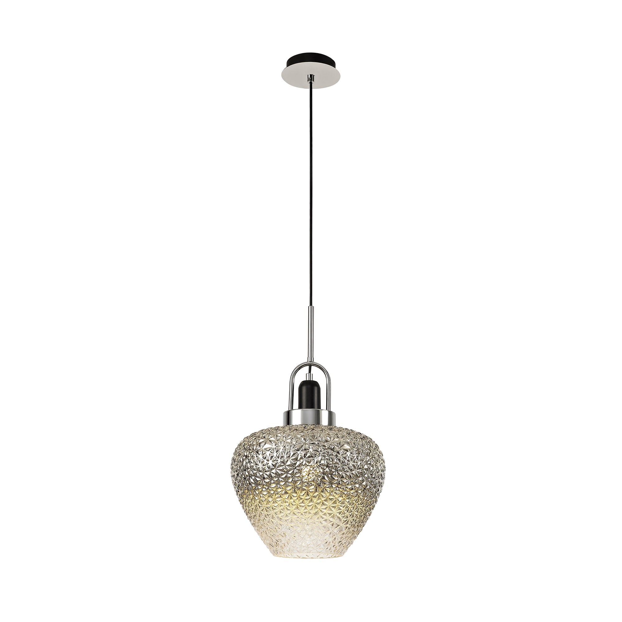 NL74429 Asteroid Pendant Black Smoke & Clear/Polished Chrome