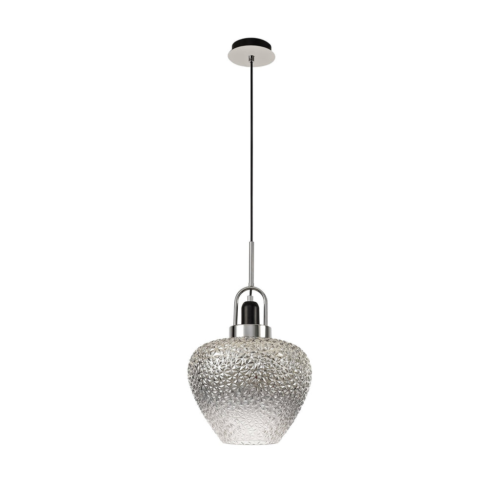 NL74429 Asteroid Pendant Black Smoke & Clear/Polished Chrome