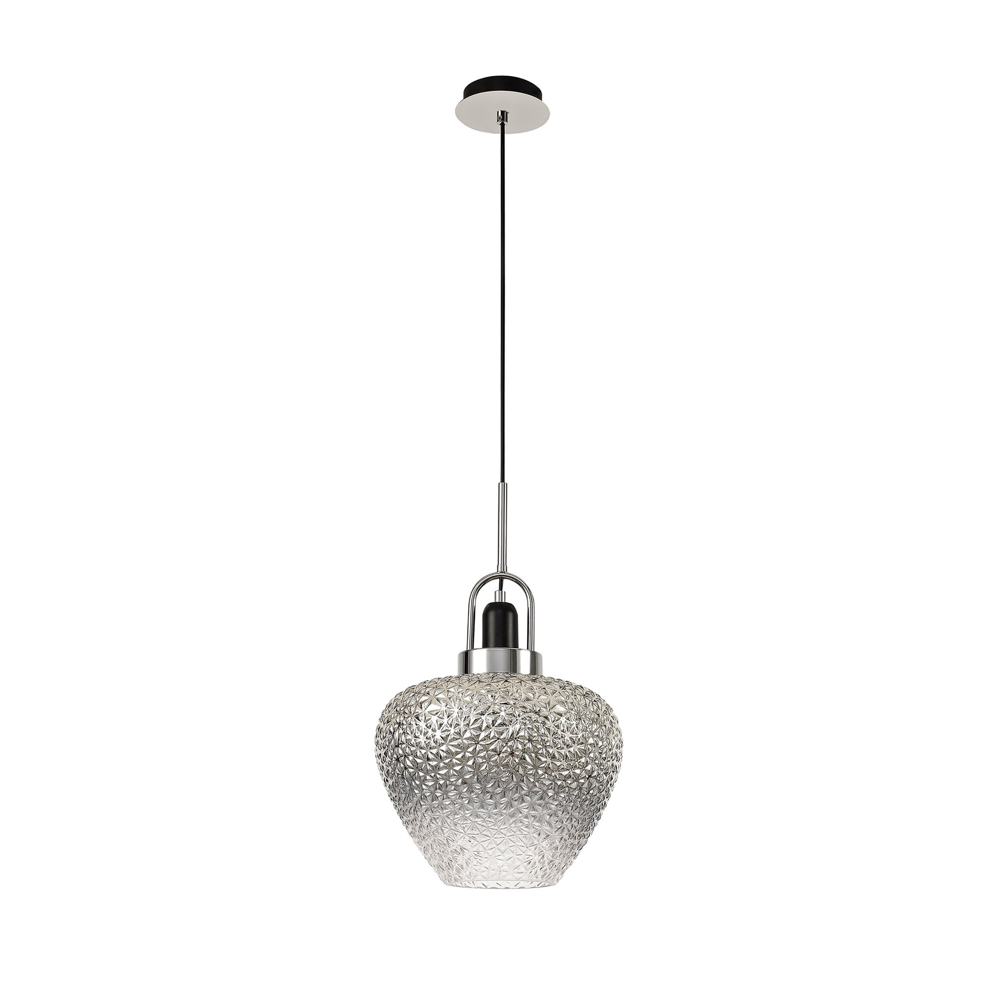 NL74429 Asteroid Pendant Black Smoke & Clear/Polished Chrome