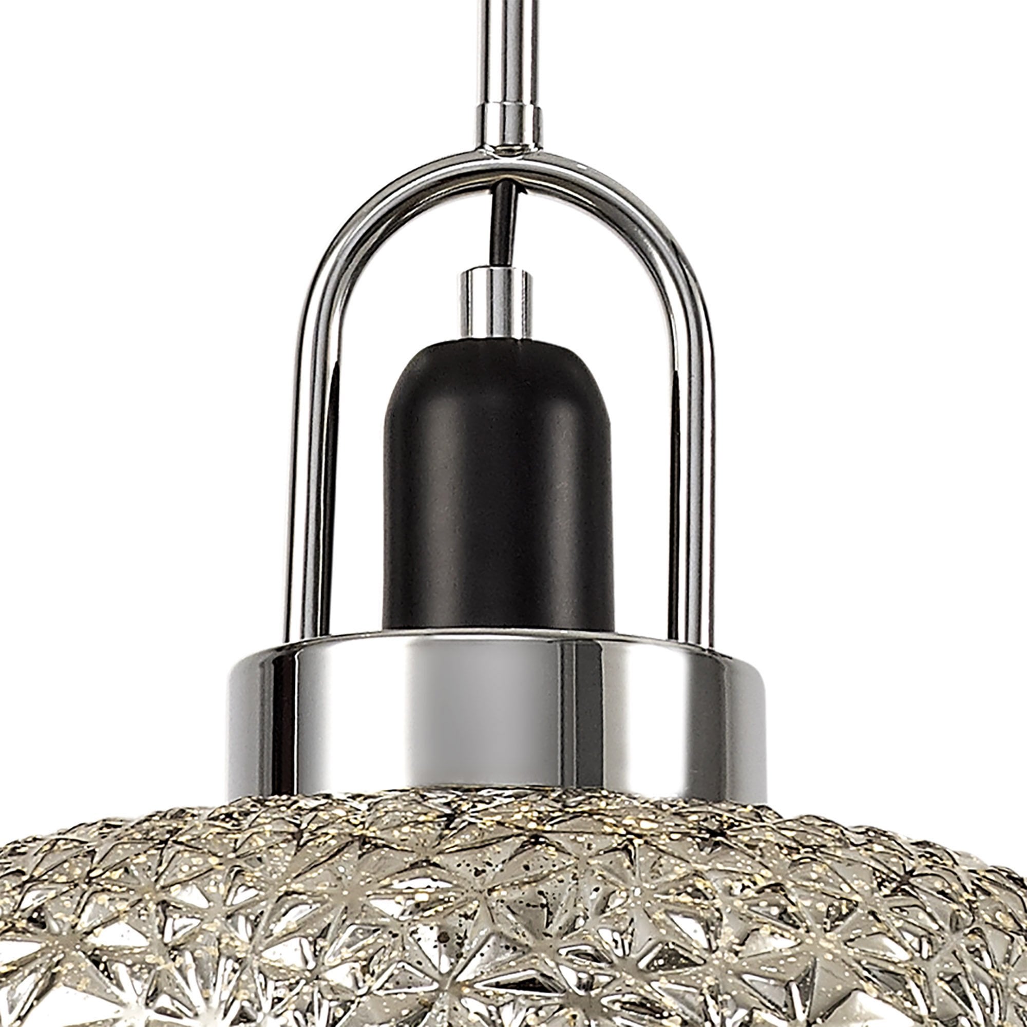NL74429 Asteroid Pendant Black Smoke & Clear/Polished Chrome