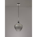 NL74429 Asteroid Pendant Black Smoke & Clear/Polished Chrome