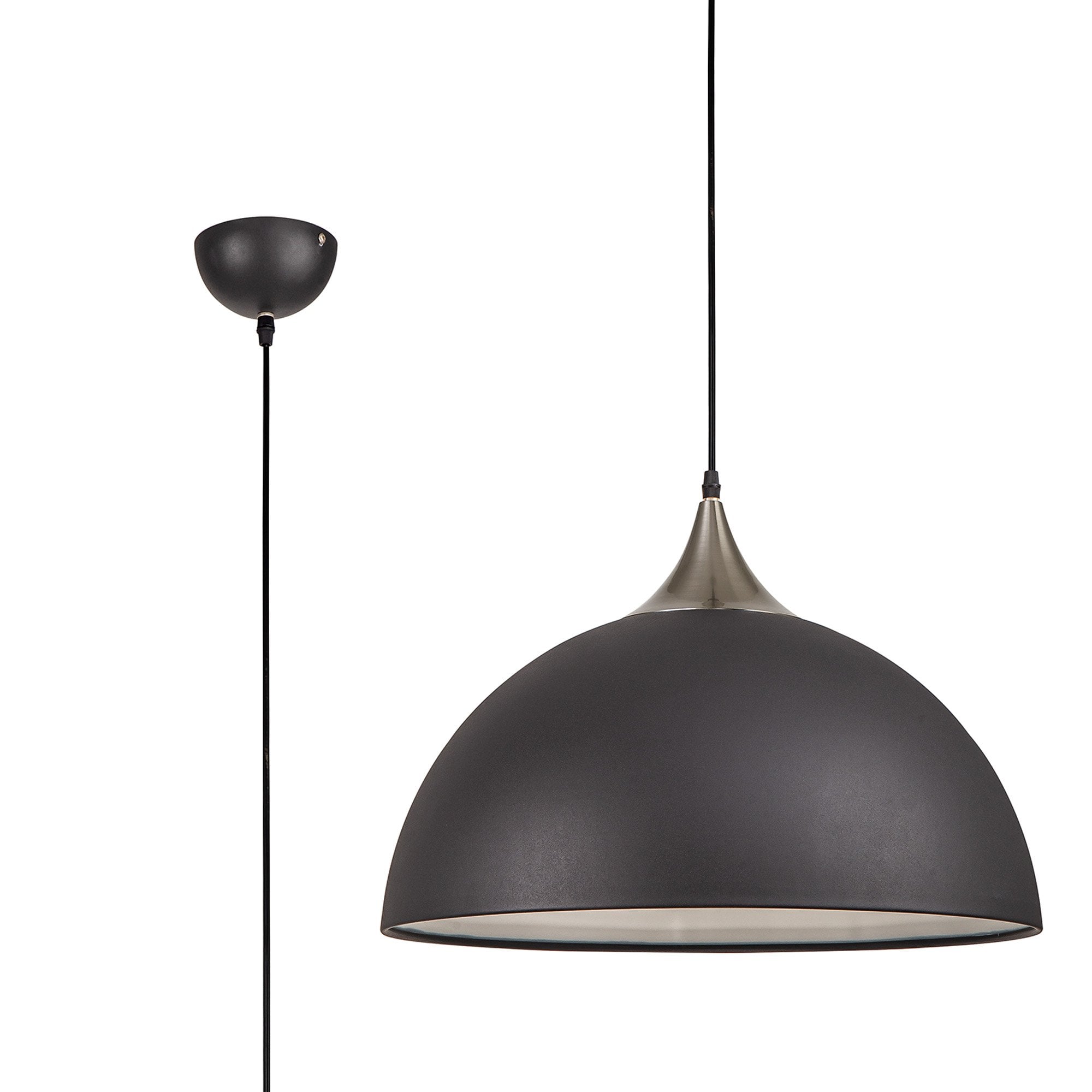 NL81989 Ava 50cm Large Pendant Graphite/Satin Nickel