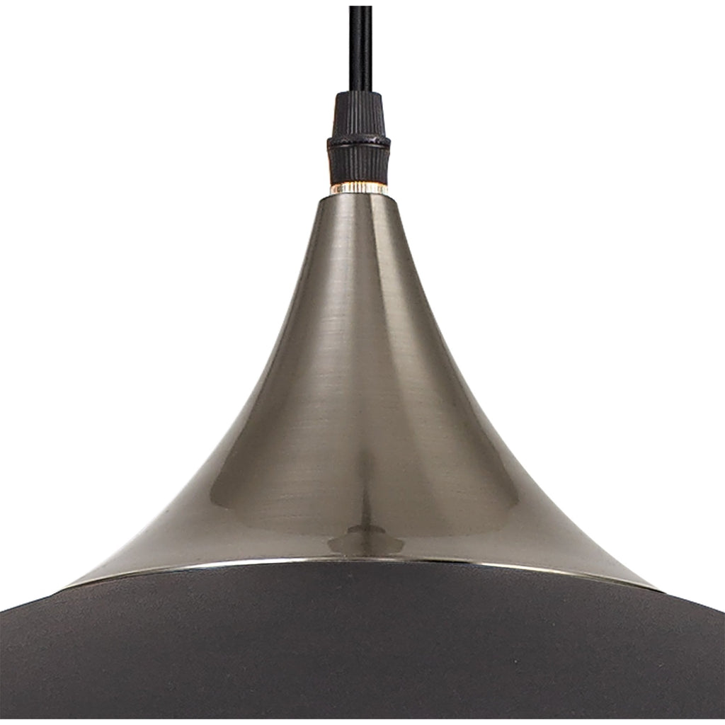NL81989 Ava 50cm Large Pendant Graphite/Satin Nickel