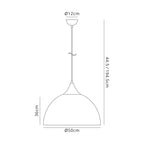 NL81999 Ava 50cm Large Pendant Sand Grey/Satin Nickel