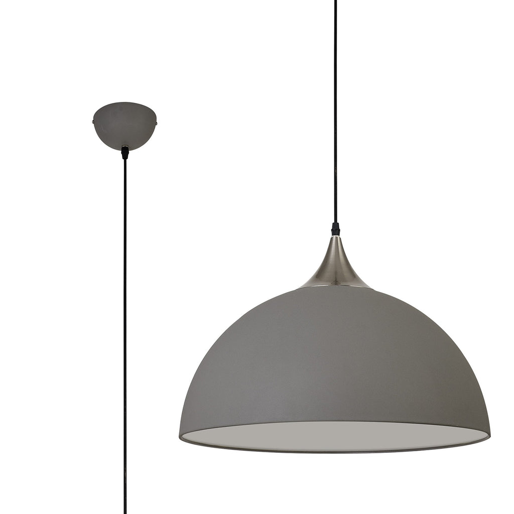 NL81999 Ava 50cm Large Pendant Sand Grey/Satin Nickel