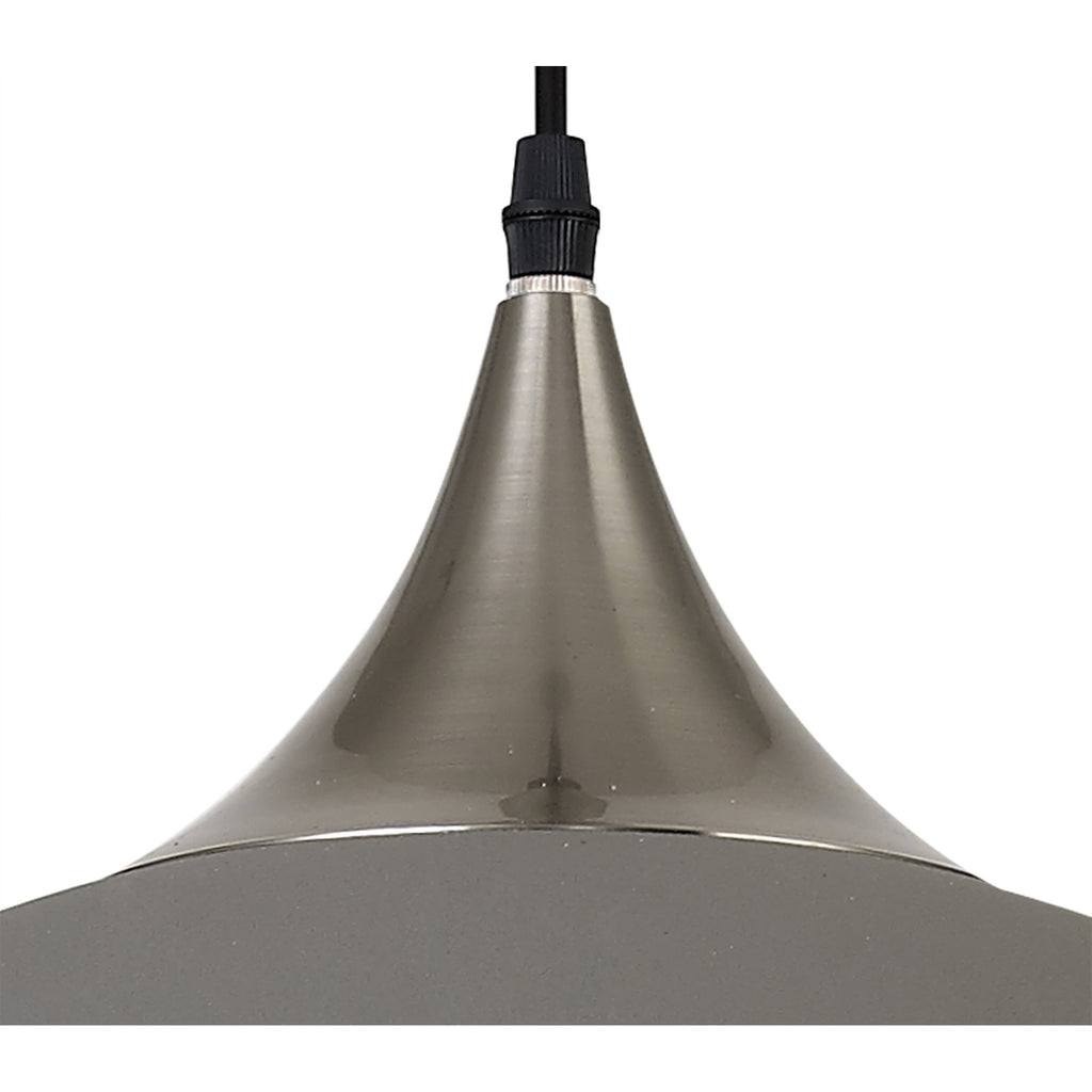 NL81999 Ava 50cm Large Pendant Sand Grey/Satin Nickel