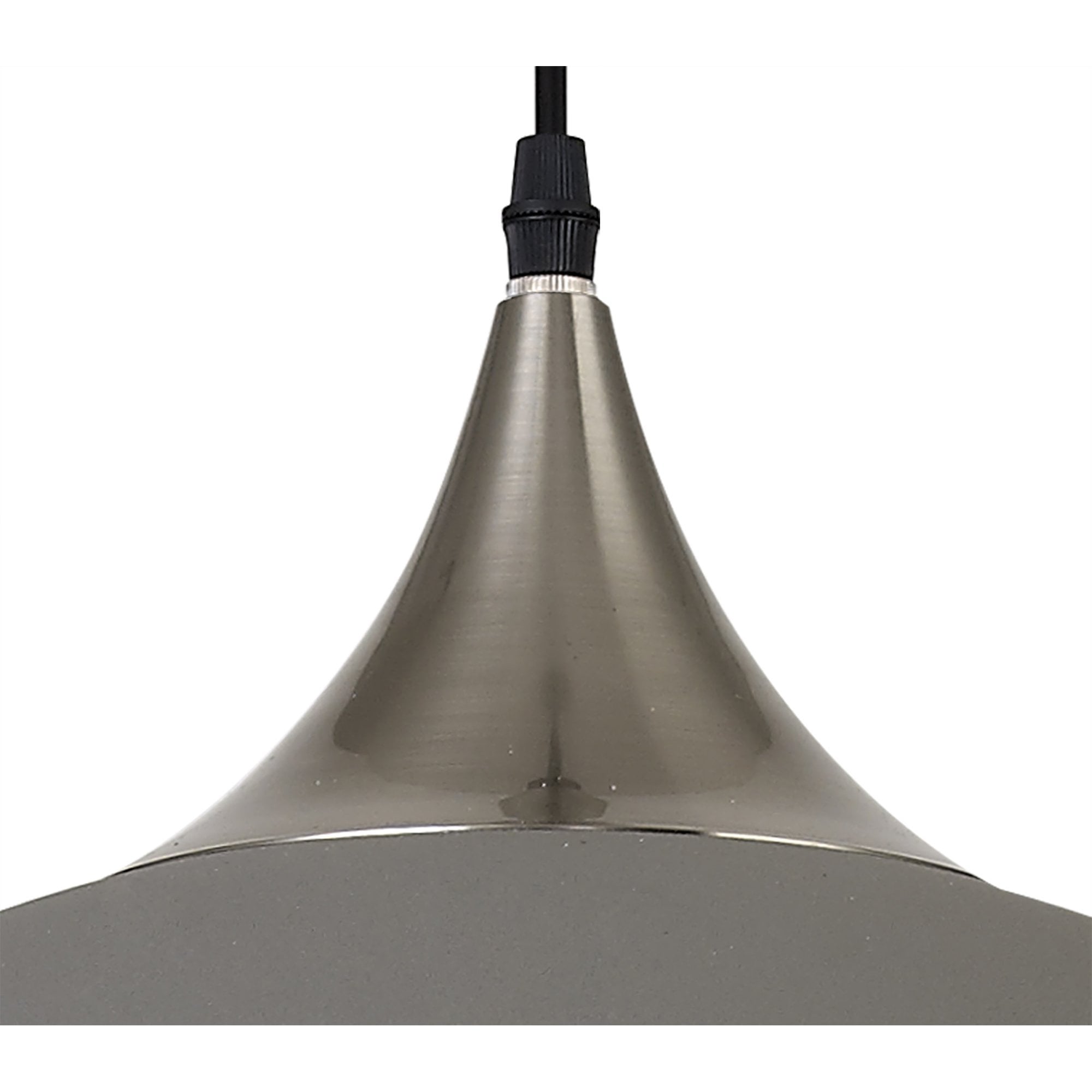 NL81999 Ava 50cm Large Pendant Sand Grey/Satin Nickel