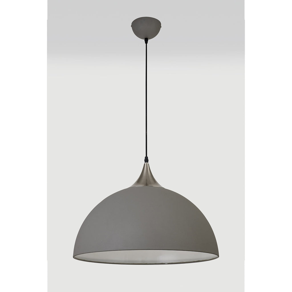 NL81999 Ava 50cm Large Pendant Sand Grey/Satin Nickel