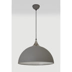 NL81999 Ava 50cm Large Pendant Sand Grey/Satin Nickel