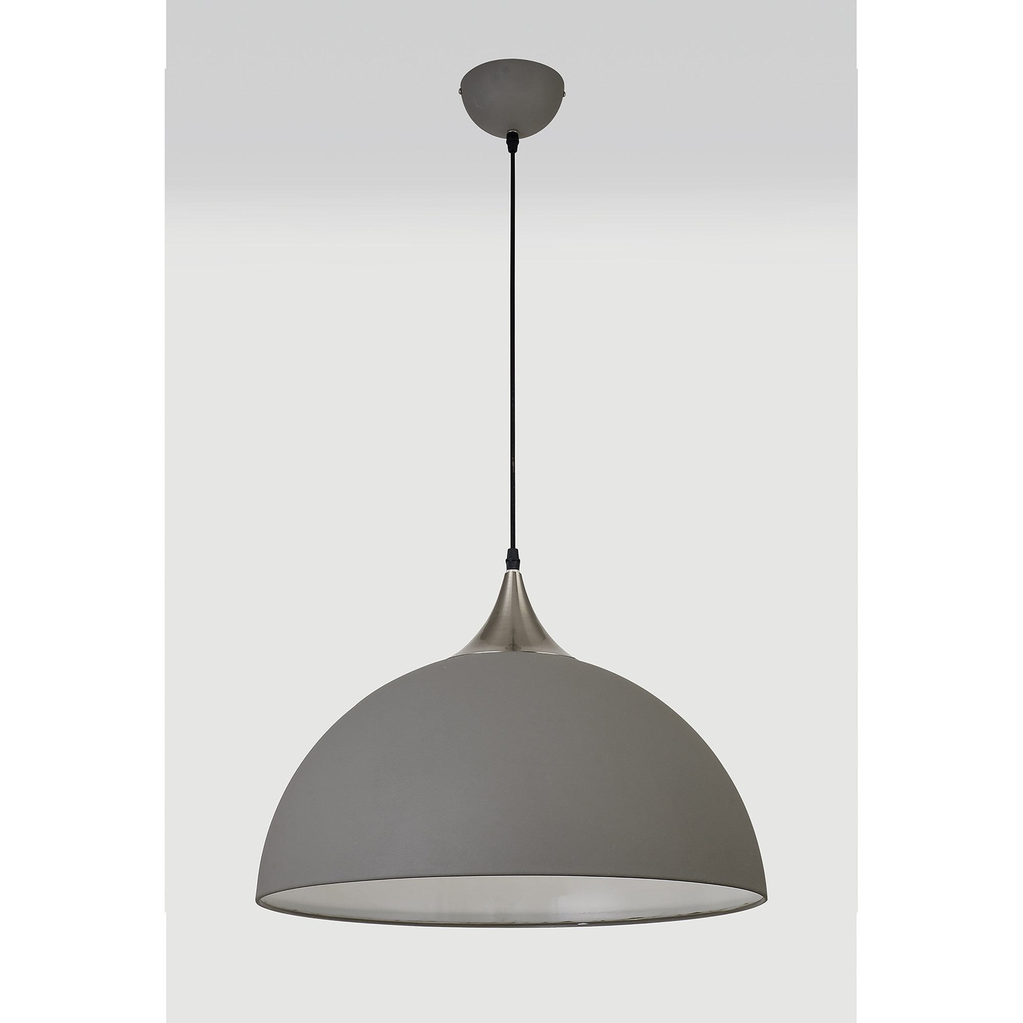 NL81999 Ava 50cm Large Pendant Sand Grey/Satin Nickel