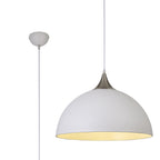 NL82009 Ava 50cm Large Pendant Sand White/Satin Nickel