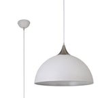 NL82009 Ava 50cm Large Pendant Sand White/Satin Nickel