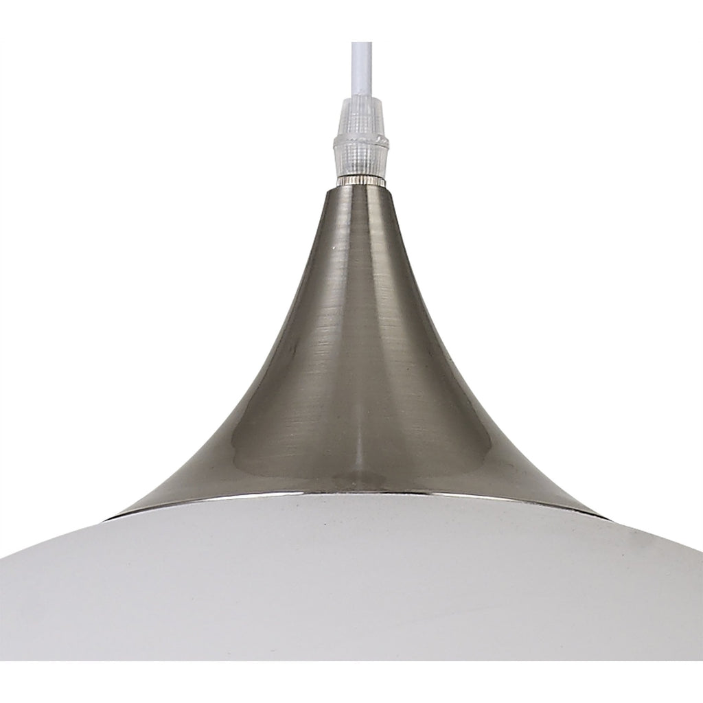 NL82009 Ava 50cm Large Pendant Sand White/Satin Nickel
