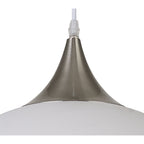 NL82009 Ava 50cm Large Pendant Sand White/Satin Nickel