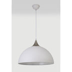 NL82009 Ava 50cm Large Pendant Sand White/Satin Nickel
