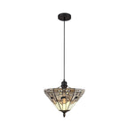 NLK00109 Azure 1 Light Up Lighter Pendant With 30cm Tiffany Shade White/Grey/Black/Clear Crystal