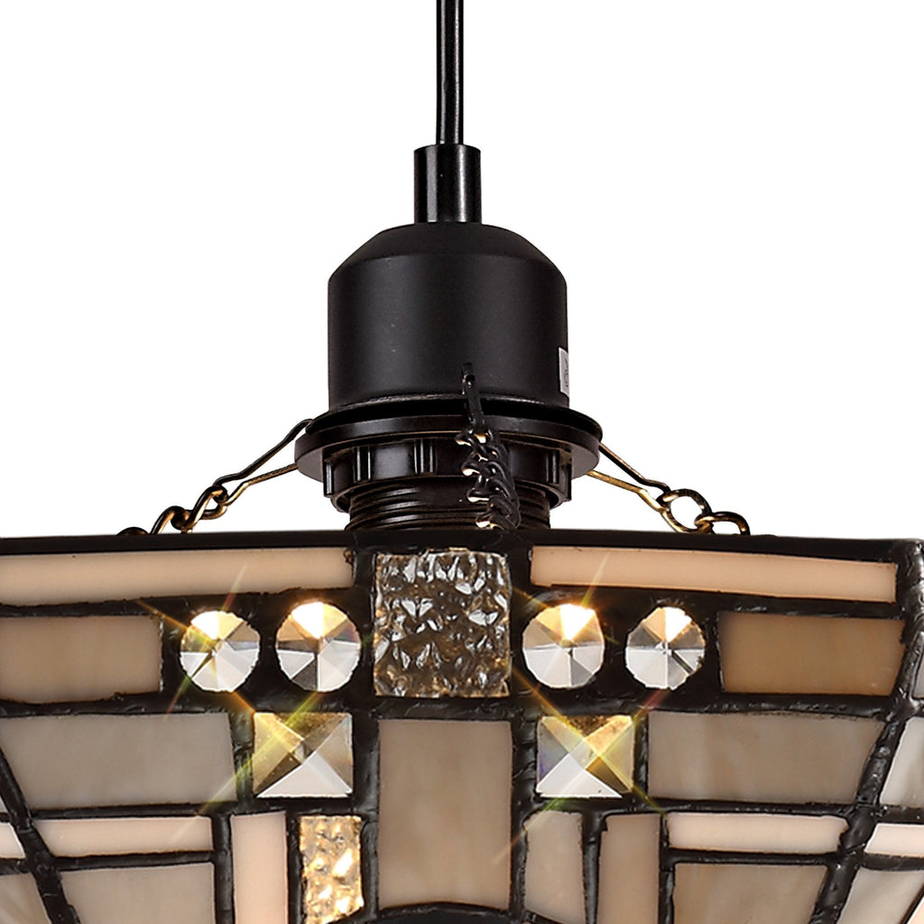 NLK00109 Azure 1 Light Up Lighter Pendant With 30cm Tiffany Shade White/Grey/Black/Clear Crystal