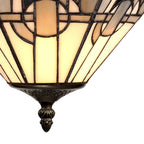 NLK00109 Azure 1 Light Up Lighter Pendant With 30cm Tiffany Shade White/Grey/Black/Clear Crystal