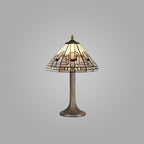NLK00119 Azure 1 Light Tree Like Table Lamp With 30cm Tiffany Shade White/Grey/Black/Clear Crystal/Aged Antique Brass