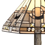 NLK00119 Azure 1 Light Tree Like Table Lamp With 30cm Tiffany Shade White/Grey/Black/Clear Crystal/Aged Antique Brass