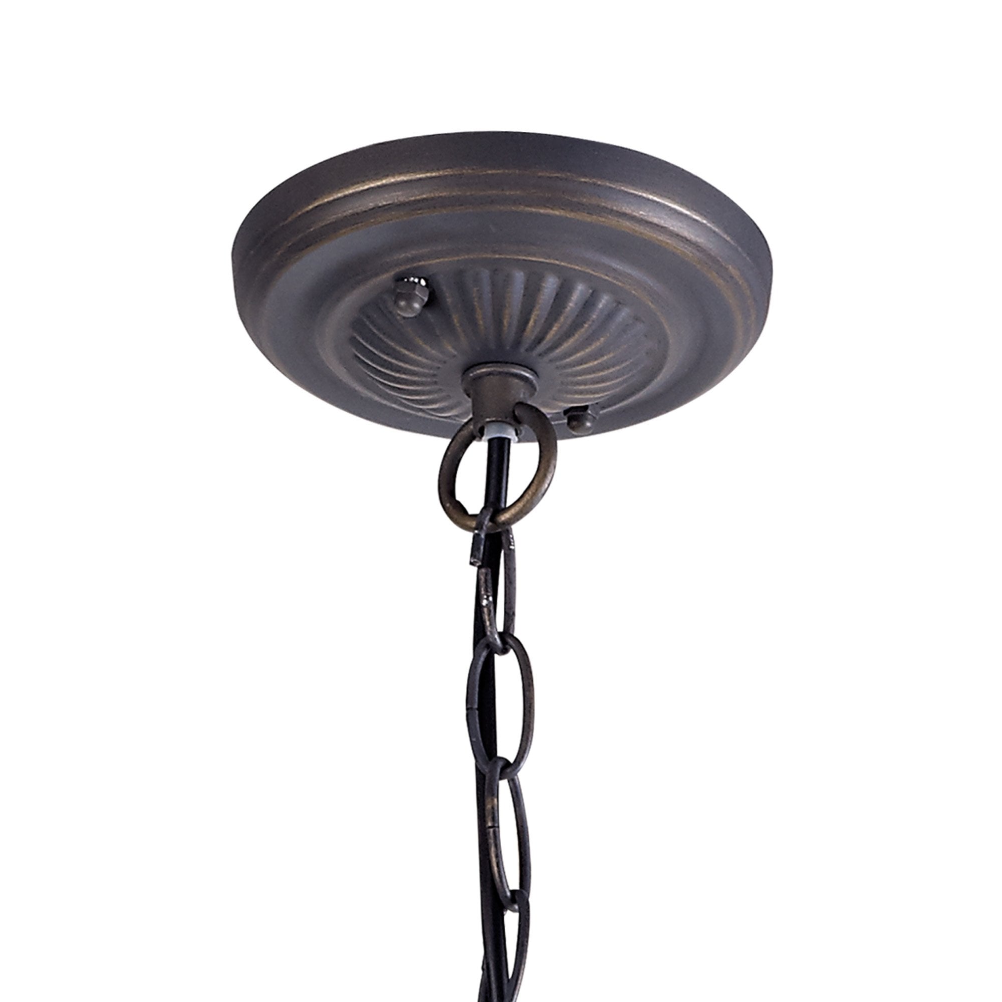 NLK00149 Azure 1 Light Down Lighter Pendant With 30cm Tiffany Shade White/Grey/Black/Clear Crystal/Aged Antique Brass