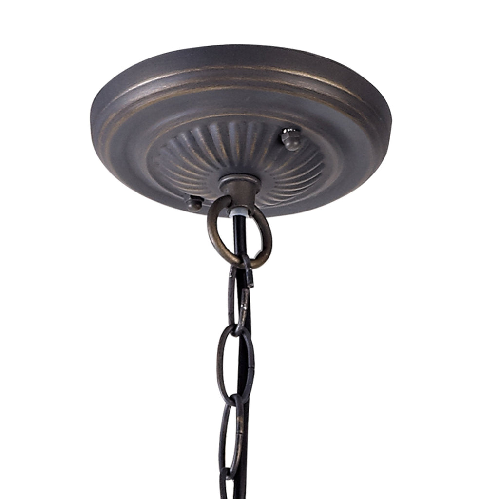 NLK00159 Azure 2 Light Down Lighter Pendant With 30cm Tiffany Shade White/Grey/Black/Clear Crystal/Aged Antique Brass