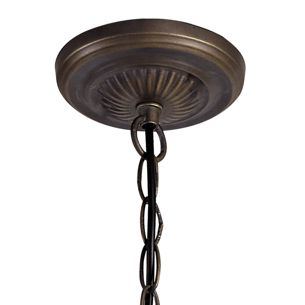 NLK00199 Azure 2 Light Up Lighter Pendant With 30cm Tiffany Shade White/Grey/Black/Clear Crystal/Aged Antique Brass