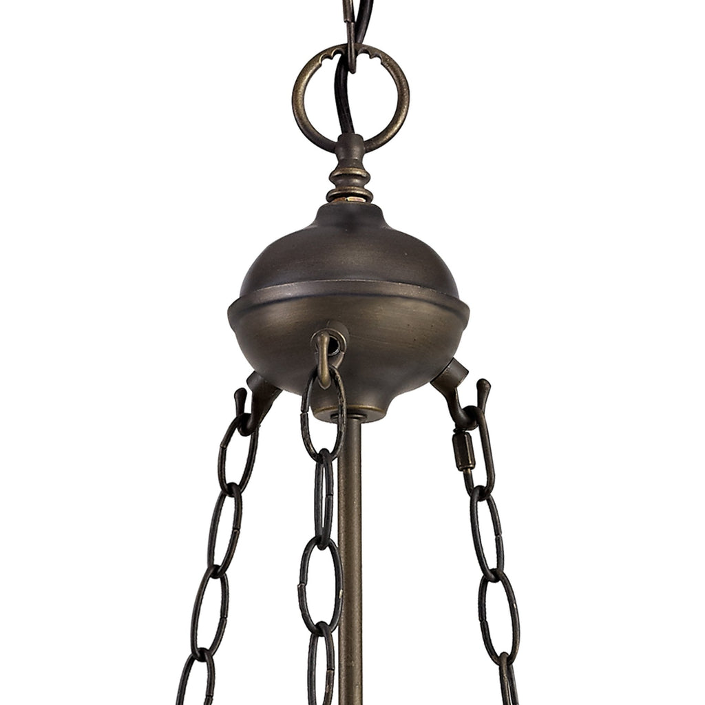 NLK00199 Azure 2 Light Up Lighter Pendant With 30cm Tiffany Shade White/Grey/Black/Clear Crystal/Aged Antique Brass