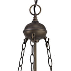 NLK00199 Azure 2 Light Up Lighter Pendant With 30cm Tiffany Shade White/Grey/Black/Clear Crystal/Aged Antique Brass