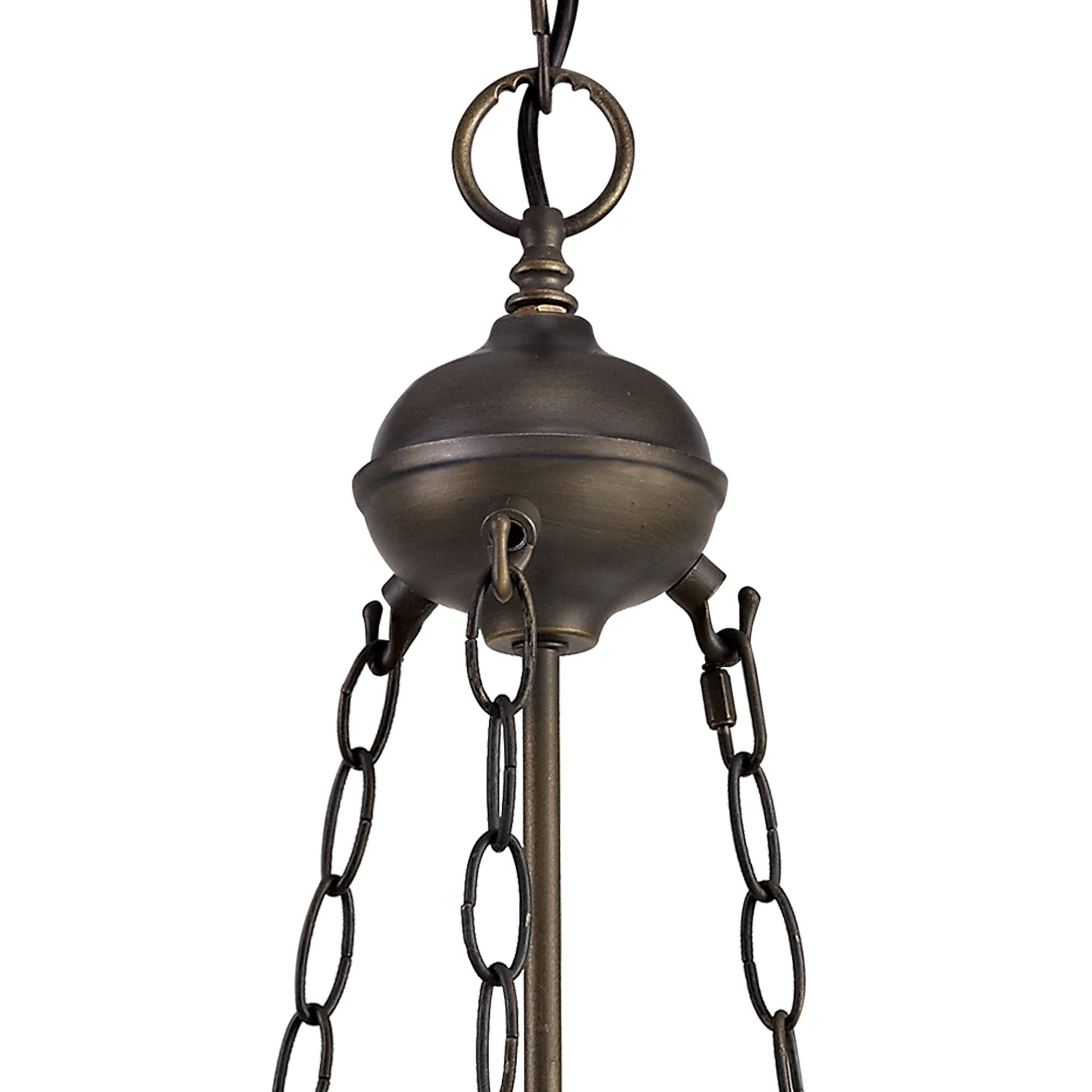 NLK00199 Azure 2 Light Up Lighter Pendant With 30cm Tiffany Shade White/Grey/Black/Clear Crystal/Aged Antique Brass